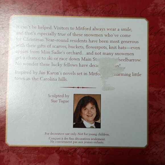 MITFORD SNOWMAN JUBILEE Hallmark Keepsake Ornament *Set of 4* 2000 Jan Karon - Picture 10 of 11